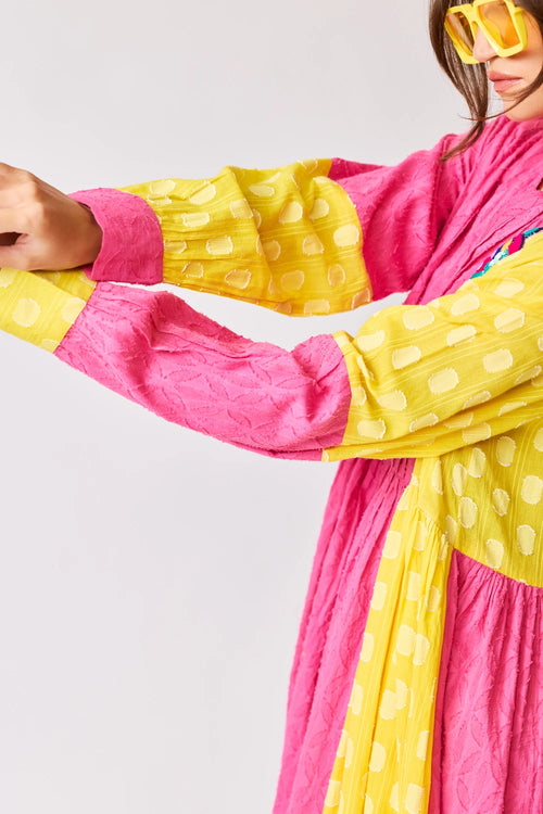 Bohemian Color-Block Maxi Dress