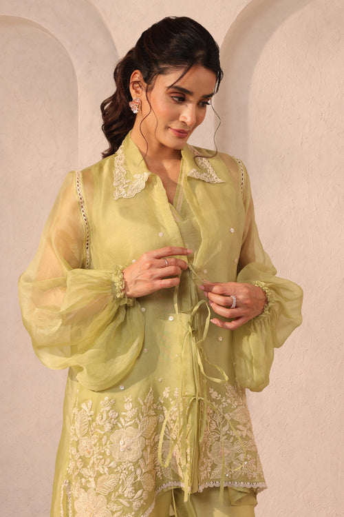 Vaayu Green Jacket Co-ord Set