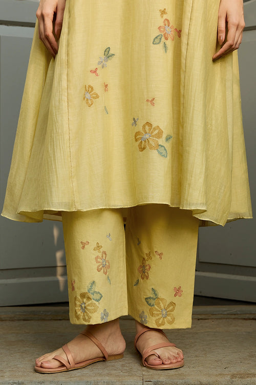 Lemon Embroidered Bloom Co-ord Set