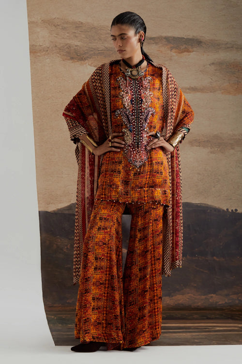 Mitra Yellow Short Kurta Set