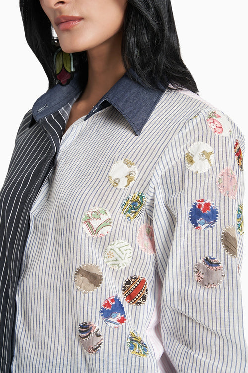 Black And Blue Stripes Shirt