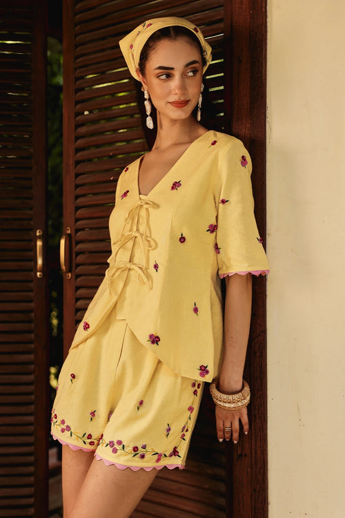The Butter Cup French Knot Co-ord Set