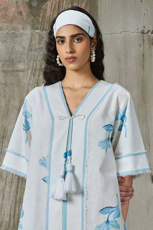 Moonlit Bloom Kaftan Dress