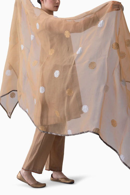 Beige Yarki Dupatta