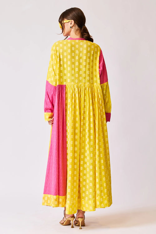 Bohemian Color-Block Maxi Dress