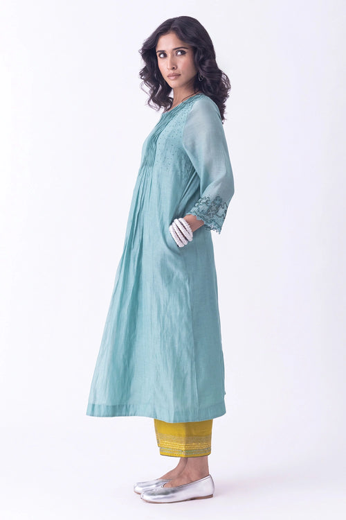 Teal Sira Kurta