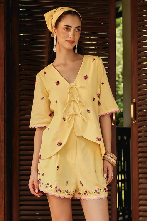 The Butter Cup French Knot Co-ord Set