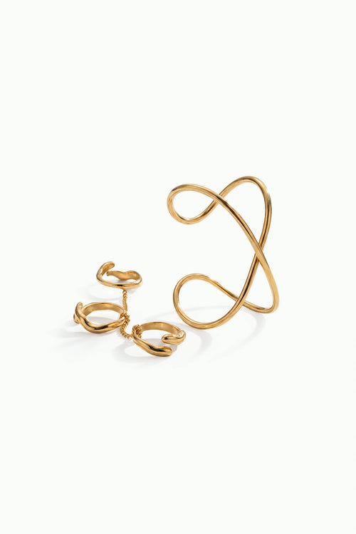 Aura Palm Cuff And Ring Set