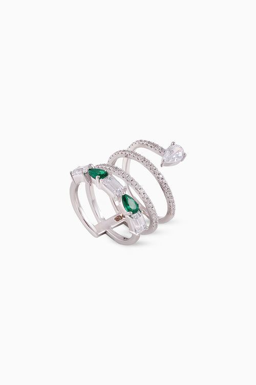 Tidal Emerald Wrap Ring
