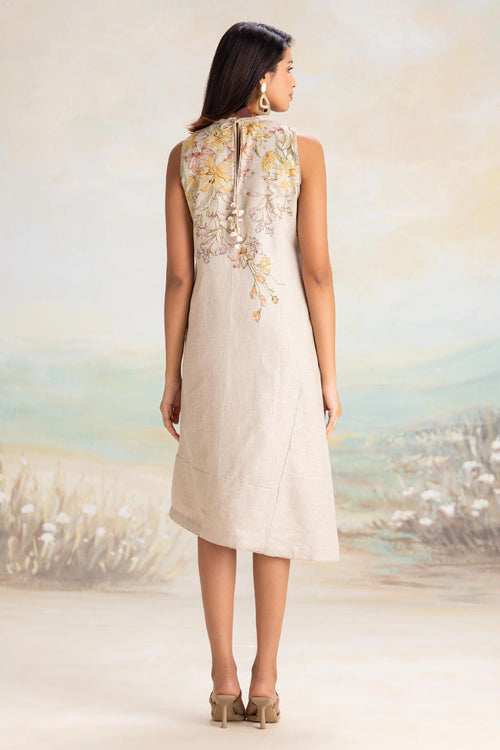Candy Blossom Natural Sleeveless Dress