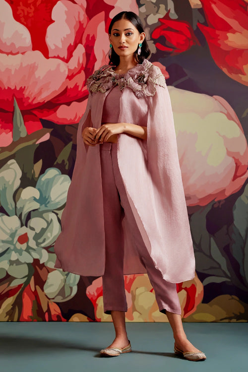 Banafshi Cape Jacket Set