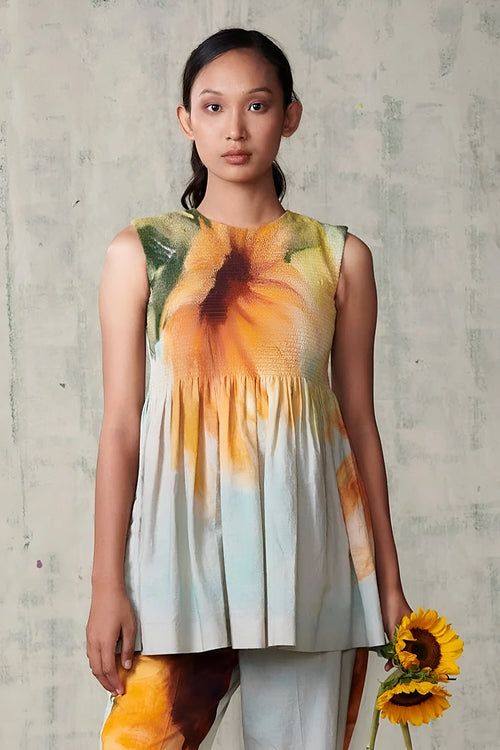 Sunflower Shirring Co-ord Set