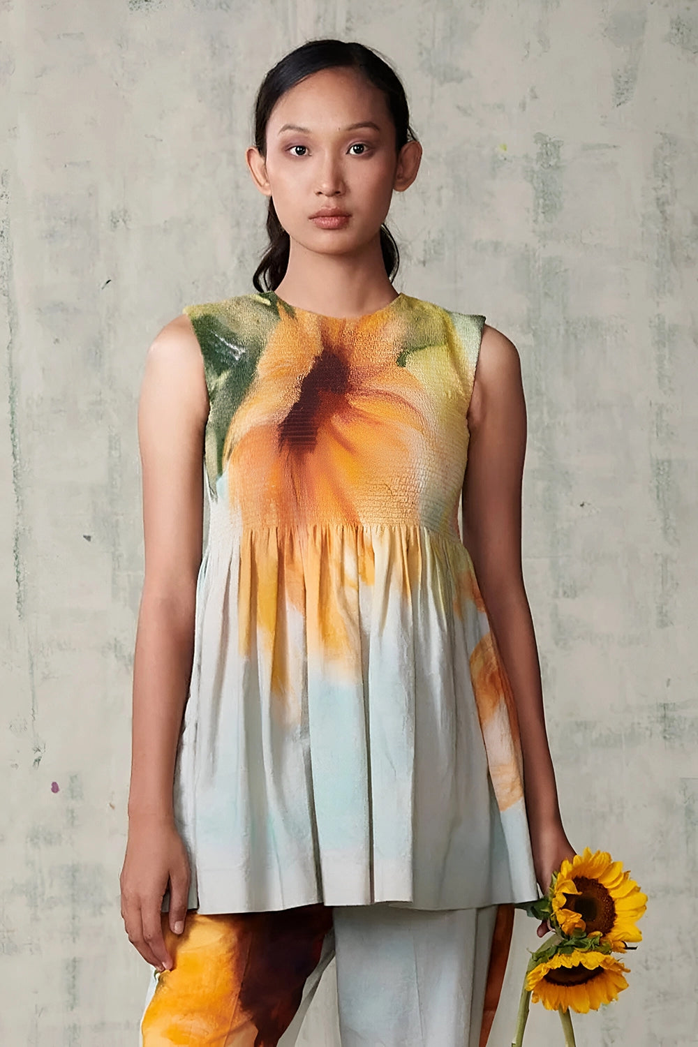 Sunflower Shirring Co-ord Set