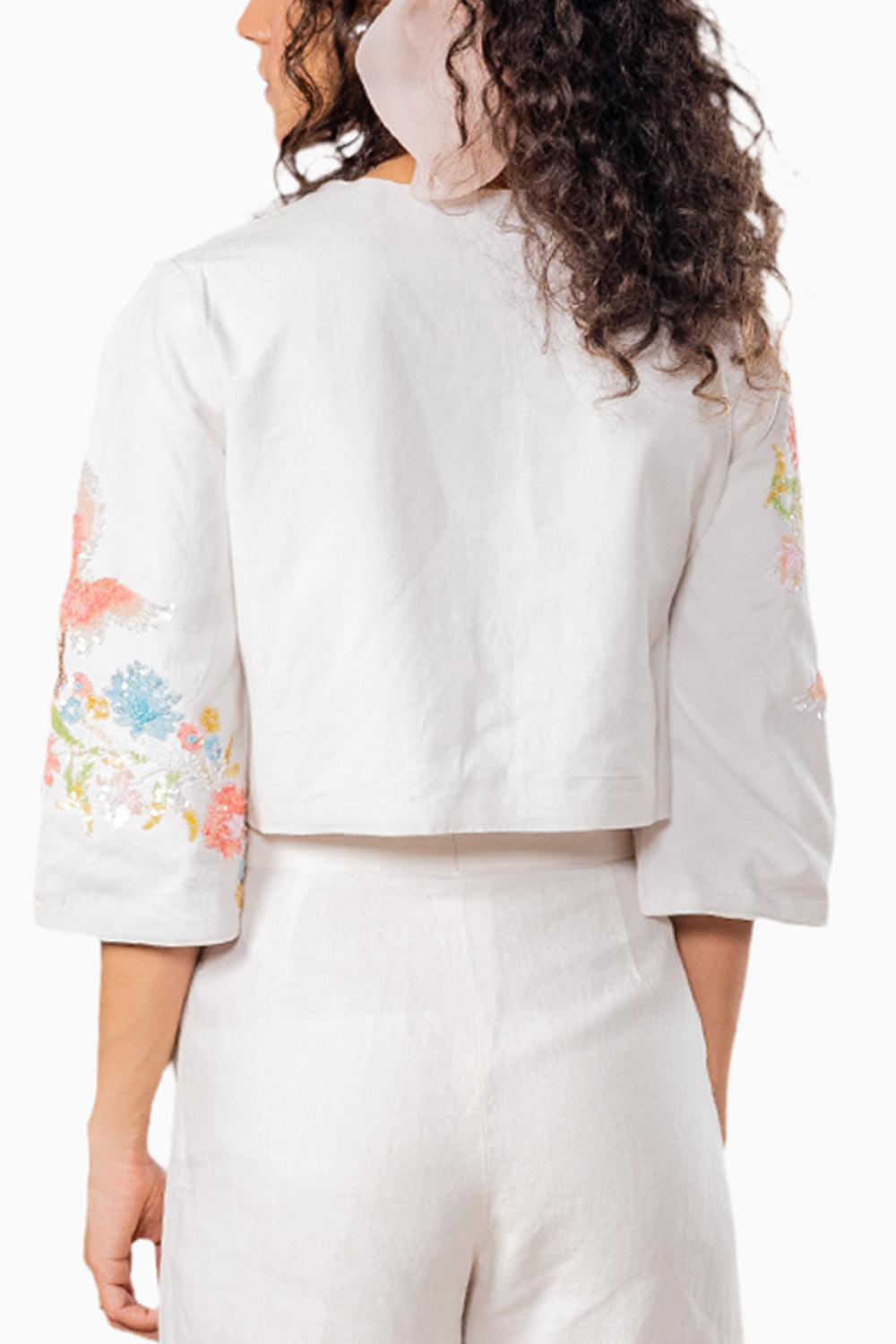 Ivory Floral Bird Jacket