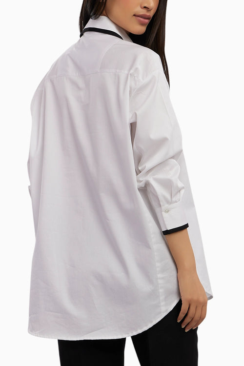 White Tuxedo Big Swarovski Heart Shirt