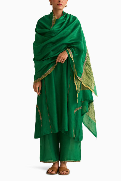 Mridini Green Kurta Set with Dupatta