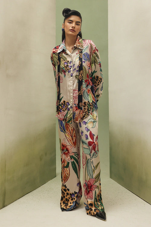 Wildflower Iris Shirt with Thais Pants