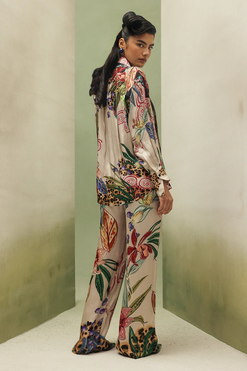 Wildflower Iris Shirt with Thais Pants