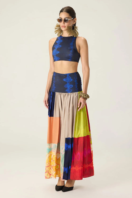 Blue Jules Blouse With Delaney Skirt
