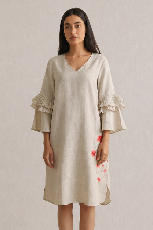 Natural Rose Garden Tan Tan Dress
