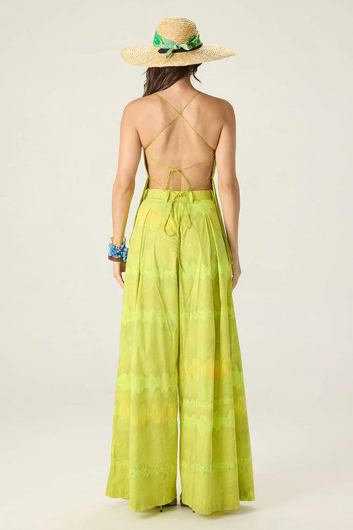 Lime Green Raven Blouse With Saylor Palazzo