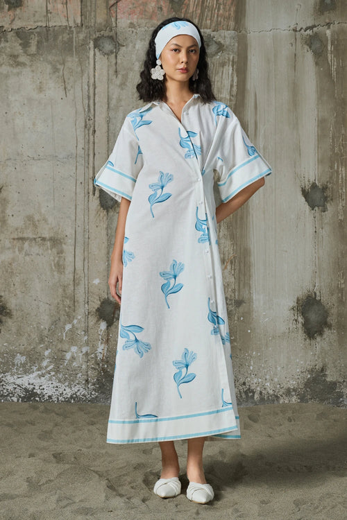 Moonlit Bloom Asymmetrical Dress