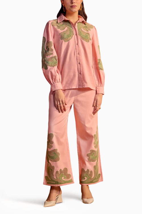 Cutwork Embroidered Co-ord Set