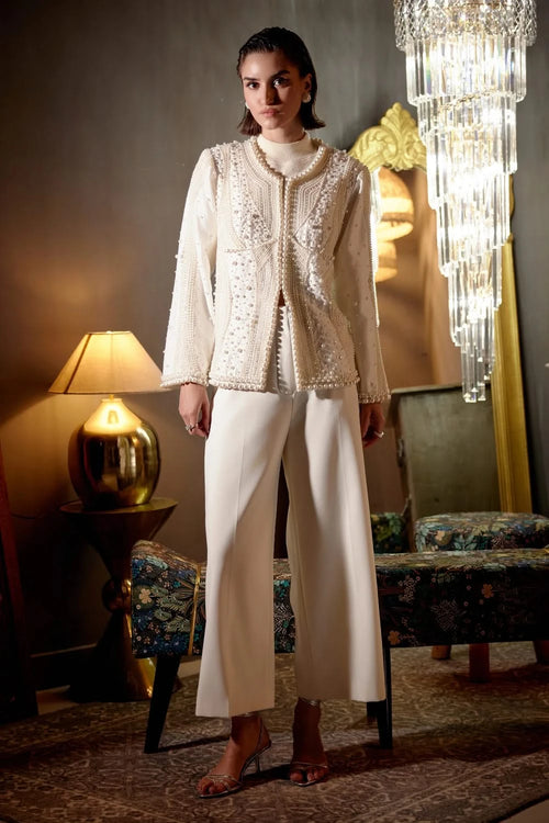 Cream Lumiere Jacket Set