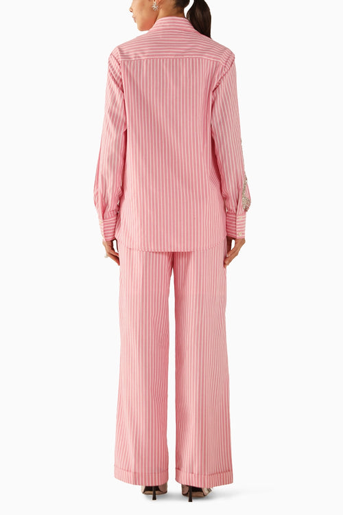 Audery Pink-Stripes Co-ord Set
