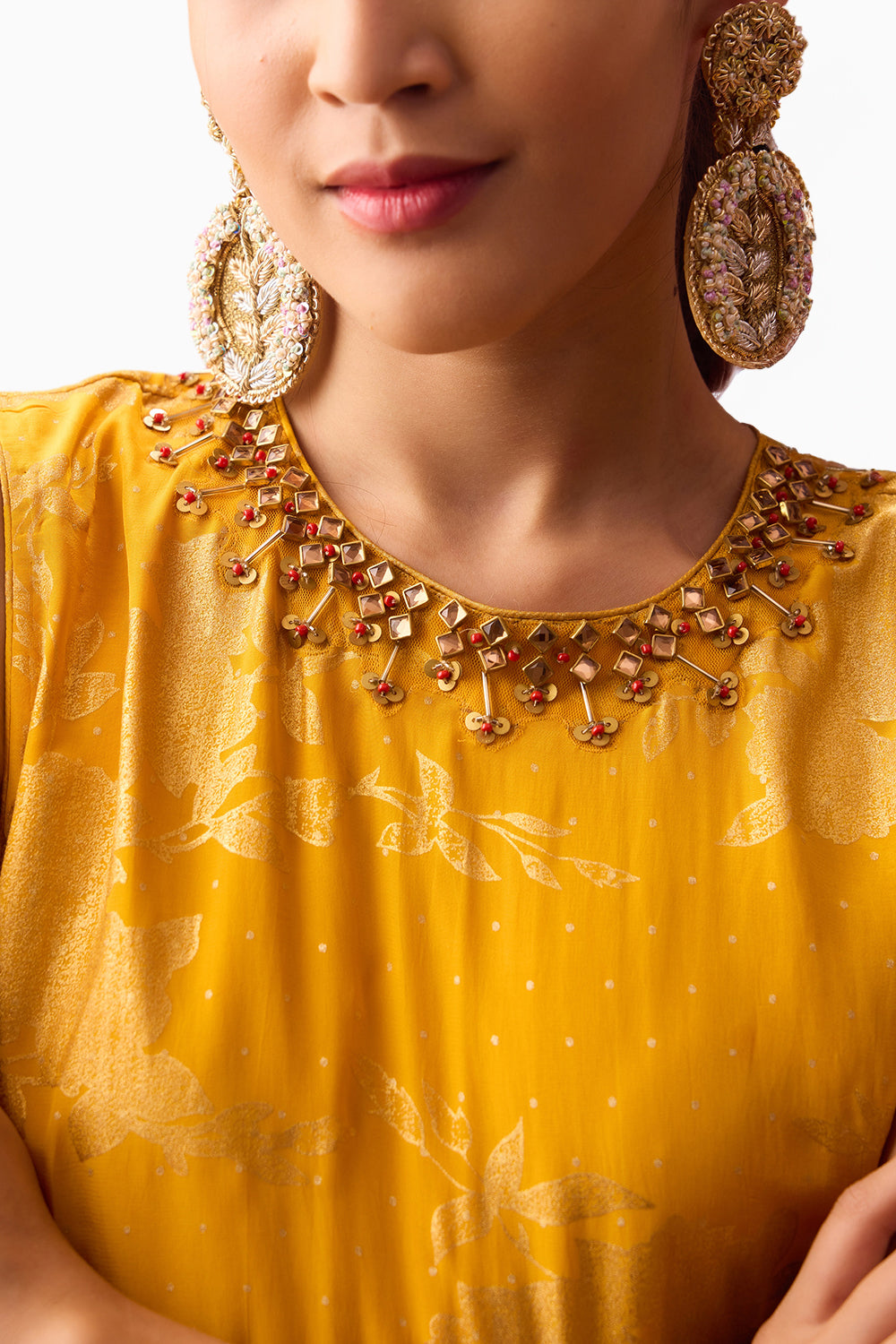 Ochre Yellow Sharara Set