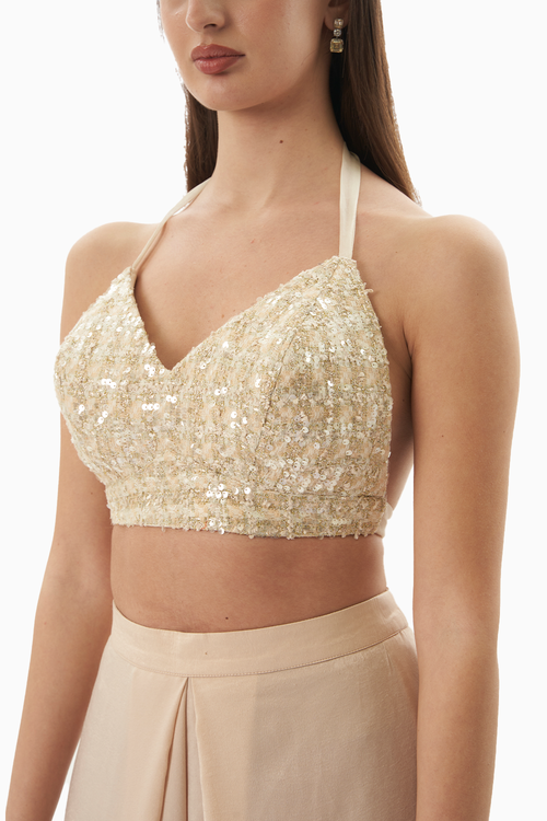 Champagne Tweed Bralette Set