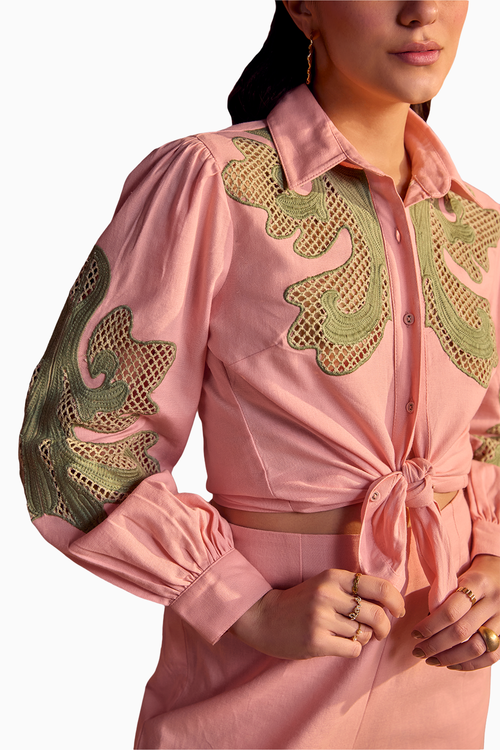 Cutwork Embroidered Co-ord Set