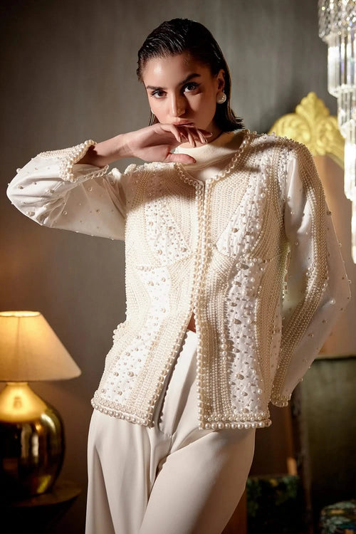 Cream Lumiere Jacket Set