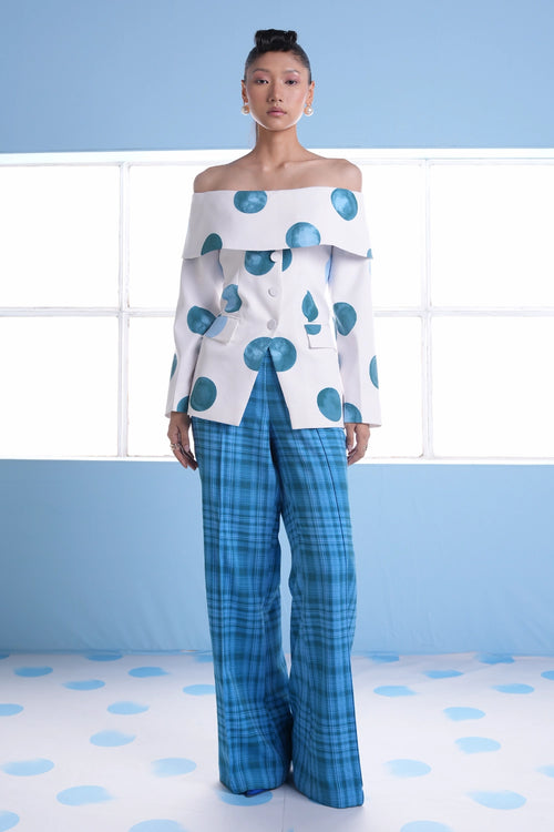 Vera Polka Dot Top with Plaid Pants