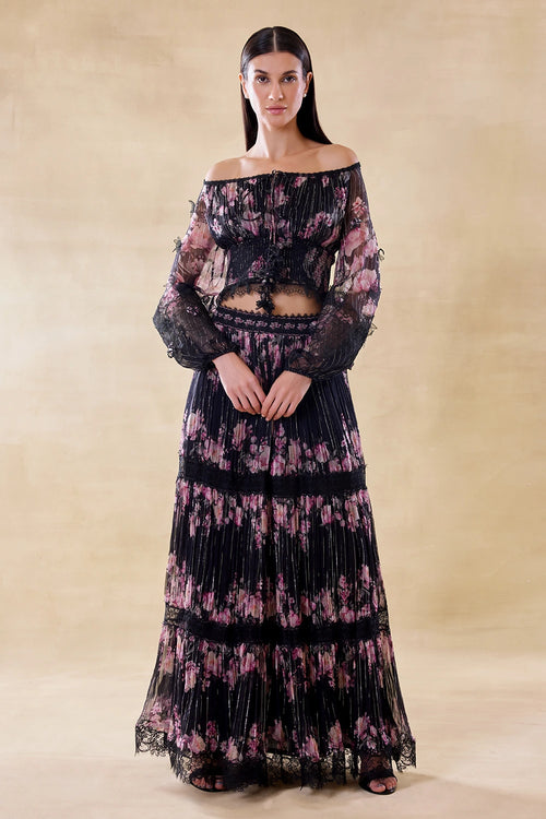 Noir Jardin Skirt Set