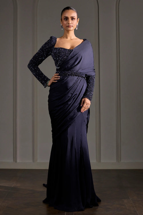 Moonlit Elegance Draped Saree