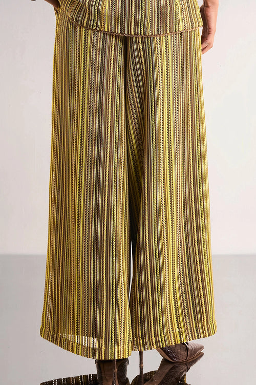 Wide-Legged Crochet Knit Pant