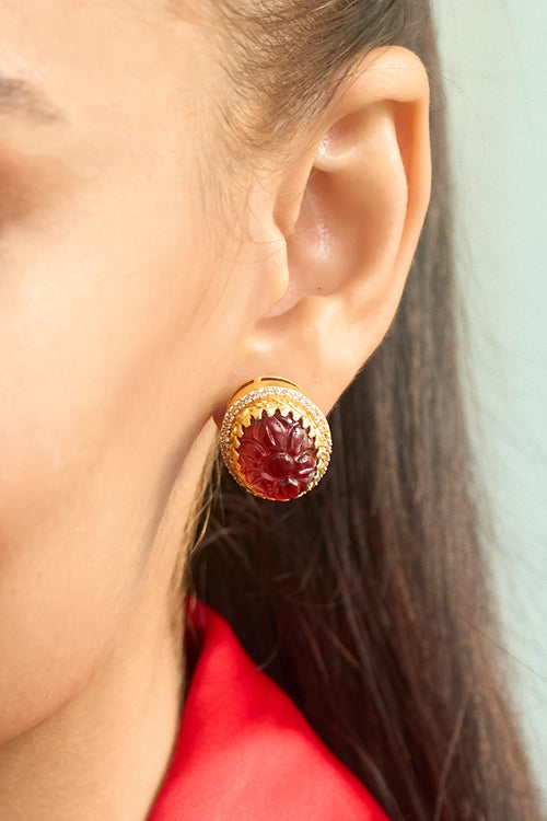 Gulmohar Crimson Studs
