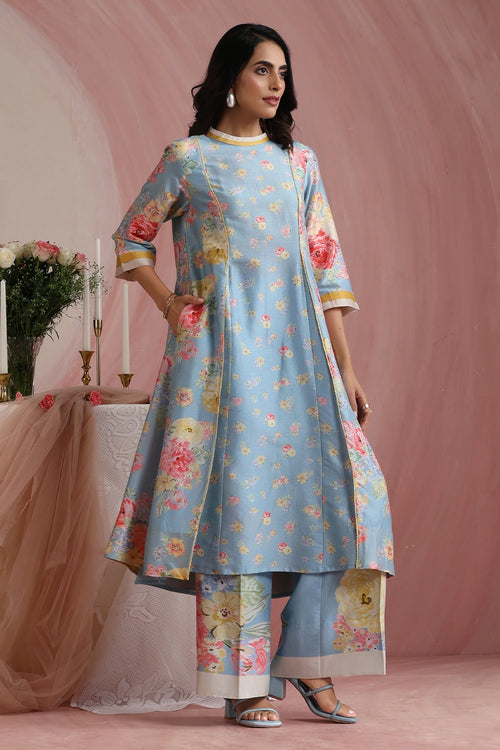 Powder Light Blossoms Kurta Set