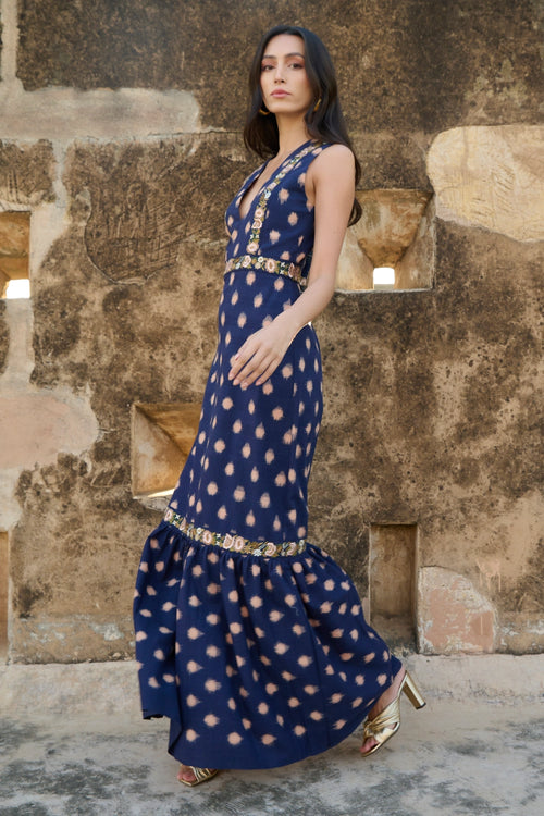 Polka Bloom Blue Dress
