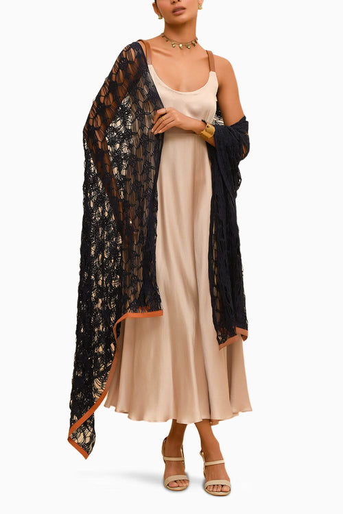 Beige Anarkali Dupatta Set