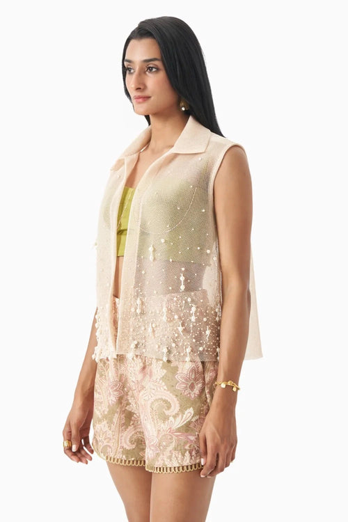 Pearl Drift Mesh Vest