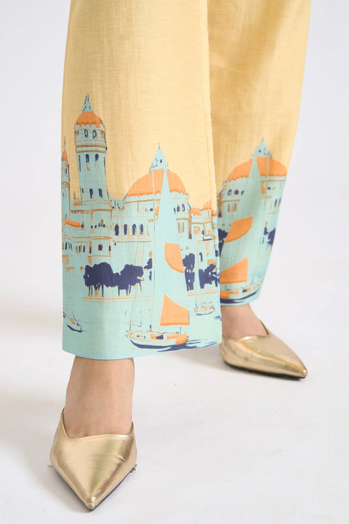Coastal Escape Printed Shirt And Trouser Set