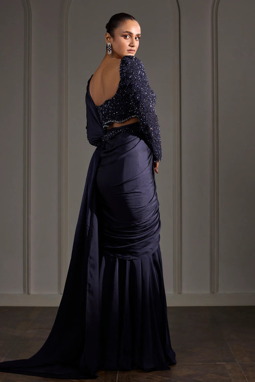 Moonlit Elegance Draped Saree