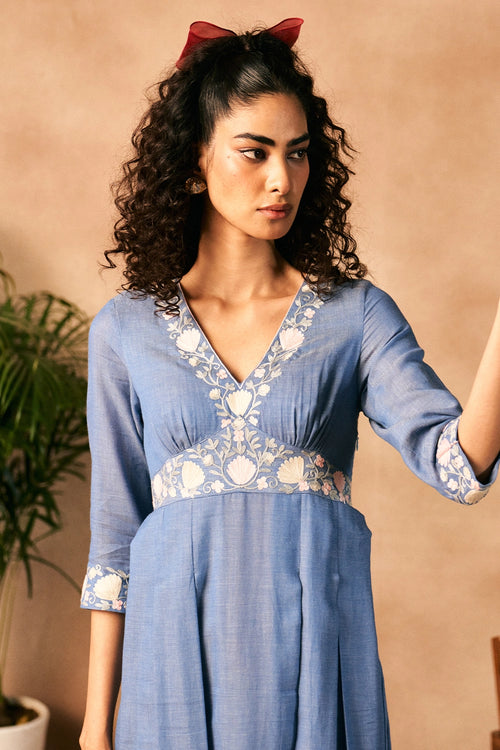 Elan Kashmir Chambray Dress