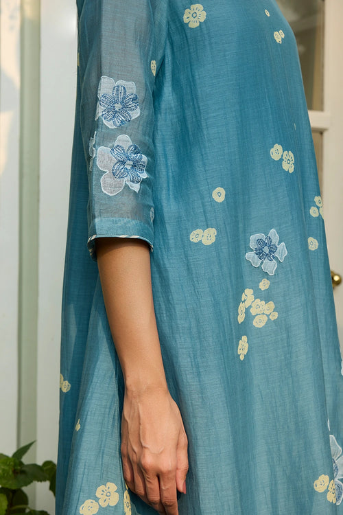 Ocean Blue Applique Dress
