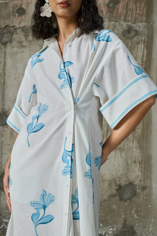 Moonlit Bloom Asymmetrical Dress
