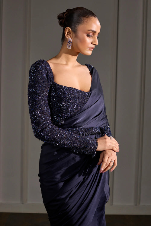 Moonlit Elegance Draped Saree