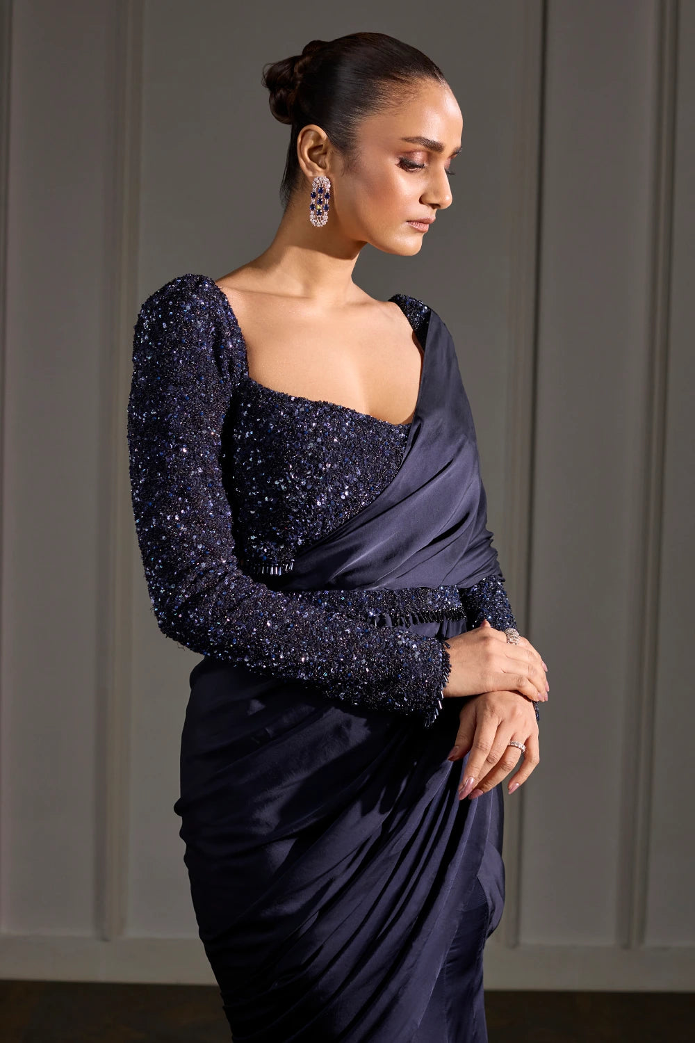 Moonlit Elegance Draped Saree