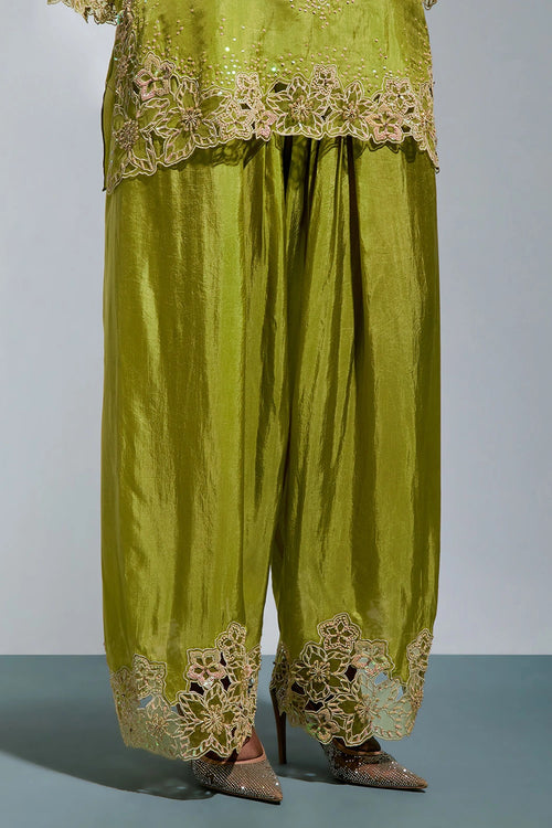 Henna Floral Embroidered Silk Salwar Set